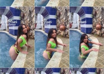 aida cortes en sexy bikini verde para onlyfans