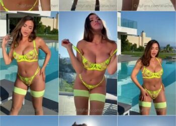 ana cheri en sexy bikini verde