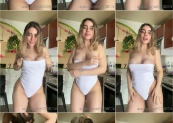 aranza sinte en sexy vestido blanco
