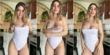 aranza sinte en sexy vestido blanco