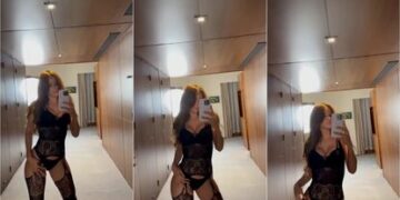 yanet garcía en sexy lencería negra