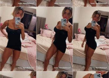 paulla limaa en sexy vestido negro para onlyfans