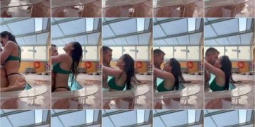 Andrea rojo en la piscina