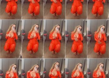 Patty lopez de la cerda en vestido naranja