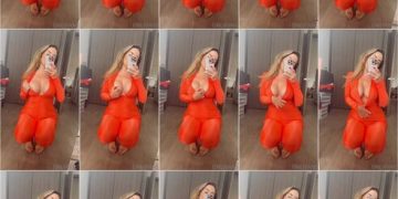 Patty lopez de la cerda en vestido naranja