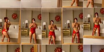 Anna paz en sexy lencería roja desnuda