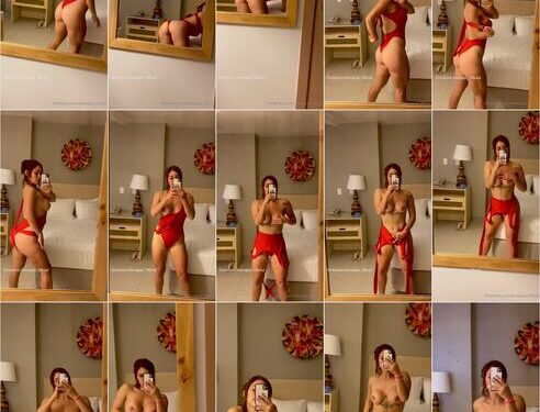 Anna paz en sexy lencería roja desnuda