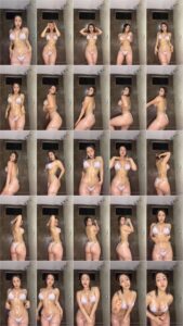 Ariana rabanal bailando en la ducha